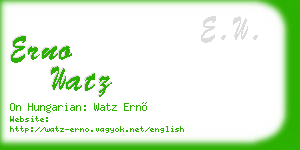 erno watz business card